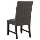 Averill Faux Leatherette Upholstered Dining Side Chair Dark Grey (Set of 2)