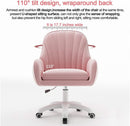 Velvet Home Office Chair With Tufted Mid Back And Height Adjustment
