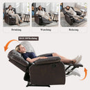 Manual Recliner Chair In Dark Brown Breathable Faux Leather
