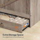 SolidWoodFinish Storage Bench Greige 43Inch Drawer
