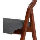 Upholstered folding Dining chair, space saving, easy to carry, Dining Room, 2-Pack-Grey+Cherry