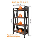 55'' Bakers Rack Storage Shelves 4-Level Mental and Wooden Kitchen Shelves, Kitchen Organizers and Storage, For Garage, Pantry, Bathroom, Closet, 27'' Length