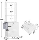 2 Drawer File Cabinet With Lock For Letter Legal A4 Folders White With Storage Bag Open Shelf And Hook