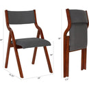 Upholstered folding Dining chair, space saving, easy to carry, Dining Room, 2-Pack-Grey+Cherry