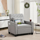 Charcoal Grey Convertible Sleeper Chair With USB Ports