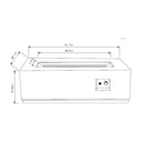 42' Propane Gas Fire Pit Table, 50000 BTU Rectangular Steel Fire Pit with Glass Wind Guard for Outside Patio Deck Garden Courtyard -Gray