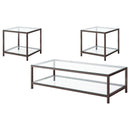 Trini 3-piece Coffee and End Table Set Black Nickel