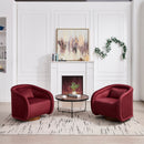 Swivel Accent Chair, 360-degree Swivel Barrel Chair with Velvet Fabric Upholstery, Comfy Pumpkin-Shaped Swivel Chair for Living Room, Bedroom, or Office