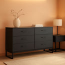 Socalle Modern 6-Drawer Dresser Black With Safety Stop