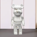 Street Art Bear Figurine: White Marble