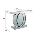 Nysa - 47"L Console Table - Mirrored & Faux Crystals