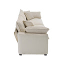 Modern Fabric Living Room Sofa 2 Seater with 4 Pillows, Upholstered Deep Seating Loveseat, Light Beige Corduroy