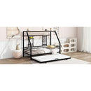 Twin Size Metal House Bed with Trundle, Black