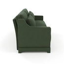 Elegant Two-Seater Chenille Fabric Sofa with Lumbar Pillows, Ergonomic Design, Green