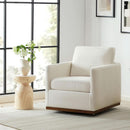 Swivel Linen Accent Armchair Mid Century Modern 360 Swivel