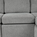Multi-Functional Sectional Sofa Convertible Pull-out Bed with Storage Ottoman, USB Ports, Cup Holders, Chenille, Gray, 84.7'