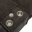Modern Chenille Upholstered Sectional Sofa with Ottomans, USB Ports, Cup Holders, and Storage in Grey