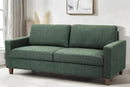 Green Mid Century Modern Couch and Loveseat Set for Small Spaces
