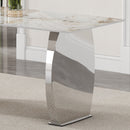 Table and chair set.63*31.4 Inch Pandora Patterned Sintered Stone Dining Table Set - 4 Black PU Chairs With Silver Metal Legs.Modern Light Luxury.Perfect For Dinner Room,Meeting Room,Kitchen,etc.