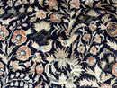 Silk Rug 4x6, Black and Cream, Floral & Bird Pictorials, Fine 330 KPSI, Sino Persian Rug