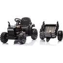 Ride on Tractor with Trailer,24V Battery Powered Electric Tractor Toy, 200wx2motor 1.86-4.97MPH/Remote Control,electric car for kids,Three speed adjustable,USB,MP3, Bluetooth,LED light, safety belt