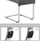 Gray High Back Leather Dining Chairs Set Of 2 For Kitchen