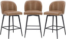 Counter Height Bar Stools 3 Saddle Brown 360 Degree Swivel