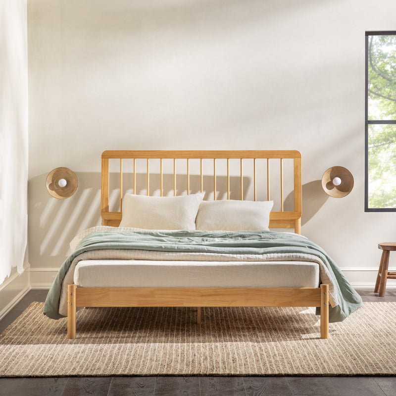 Cama Mid-Century Modern Slatted Solid Wood Bedframe Collection