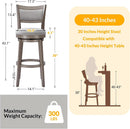 High Back Swivel Bar Stools Set of Two