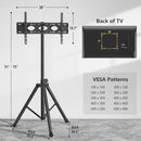 Tripod TV Stand For 23-75 Inch TVs Tilt 15 Degrees