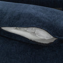 Contemporary Chenille Upholstered Sectional Sofa with Ottomans, USB Ports, Cup Holders & Storage, Blue