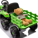 Ride on Tractor with Trailer,24V Battery Powered Electric Tractor Toy, 200wx2motor 1.86-4.97MPH/Remote Control,electric car for kids,Three speed adjustable,USB,MP3, Bluetooth,LED light, safety belt.