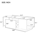 U-Can Led Coffee Table, Modern Center Table with High-Gloss Finish and Glass Tabletop, Coffee Table with Open Storage Compartment and 2 Hidden Drawers  for Living Room