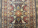 Turkish Hereke Rug 3x5, Navy Blue and Red, Fine 210 KPSI