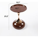 Mermaid Tail End Coffee Table Round Side Table, Modern Metal Pedestal Table, Minimalist Accent Table for Small Spaces, Drink Martini Table Decoration for Living Room