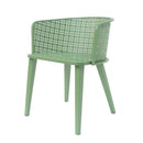 Milan Outdoor Dining Chair Set of 2 in Green Iron with Modern Design and Comfortable Dimensions