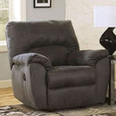 Gray Faux Leather Manual Rocker Recliner Chair Standard