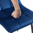 Navy Blue Velvet Dining Chairs Set of 4 Armless Tufted