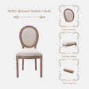 French Country Dining Chairs Beige Upholstered Set Of 6
