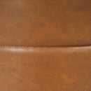 Round Upholstered Faux Leather Ottoman Footrest Camel