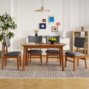 Dining Chairs Set of 4, Wooden Dining Chair Armless, Mid-Century Modern Upholstered Linen Seat Cushion Dining Room Chair for Home Kitchen Dining Room Restaurant