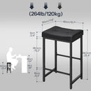 Bar Stools 25 Inch Counter Height With PU Upholstery Black