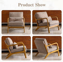 Khaki Ergonomic Lumbar Pillow Contemporary Armchair