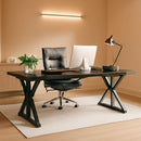 70.8 Inch Executive Desk Black Oak Office Desk Home Office