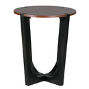 ACACIA SOLID WOOD SIDE TABLE,BROWN & BLACK COLOR