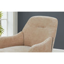 Chenille Armchair, Modern Style Accent Chair with Wood Legs, Comfy Design for Living Room, Bedroom, Office,Beige