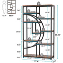 Industrial Black 5 Tier Etagere Bookcase For Living Room