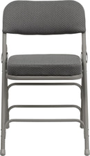 Gray Metal Folding Event Chairs With Cushioned Seats Set Of 2