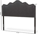 Elegant Upholstered Dark Gray Queen Headboard for Bedrooms