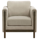Islington Fabric Upholstered Panel Arm Accent Chair Taupe